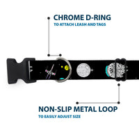Plastic Clip Collar - Star Wars Death Star Millennium Falcon and X-Wing Fighter in Space Black