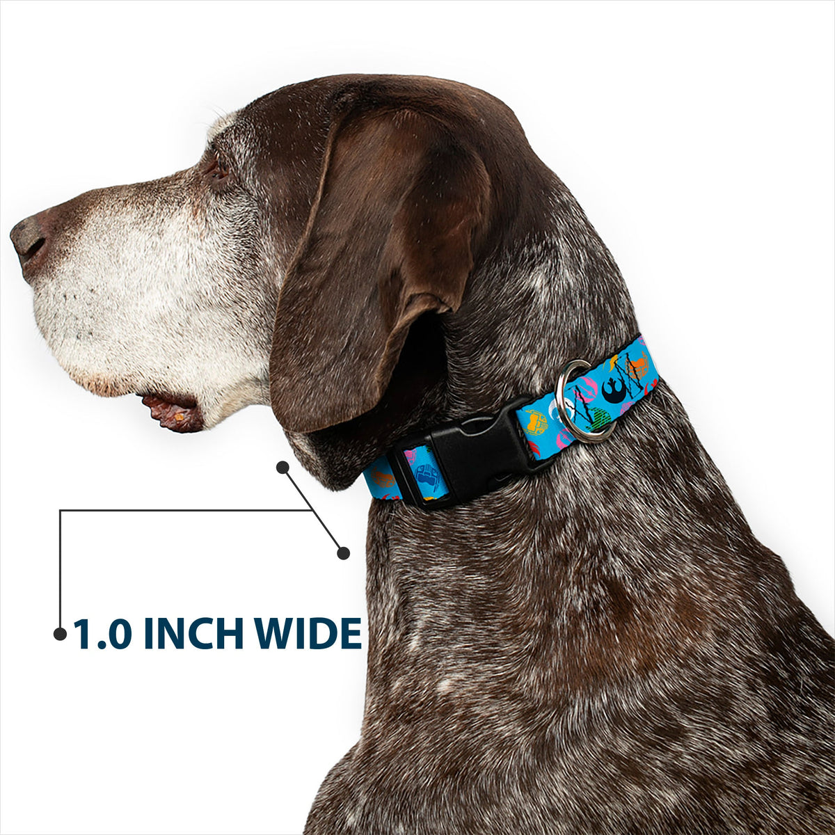 Plastic Clip Collar - Star Wars Jedi Order and Rebel Alliance Icons Scattered Blue/Multi Color
