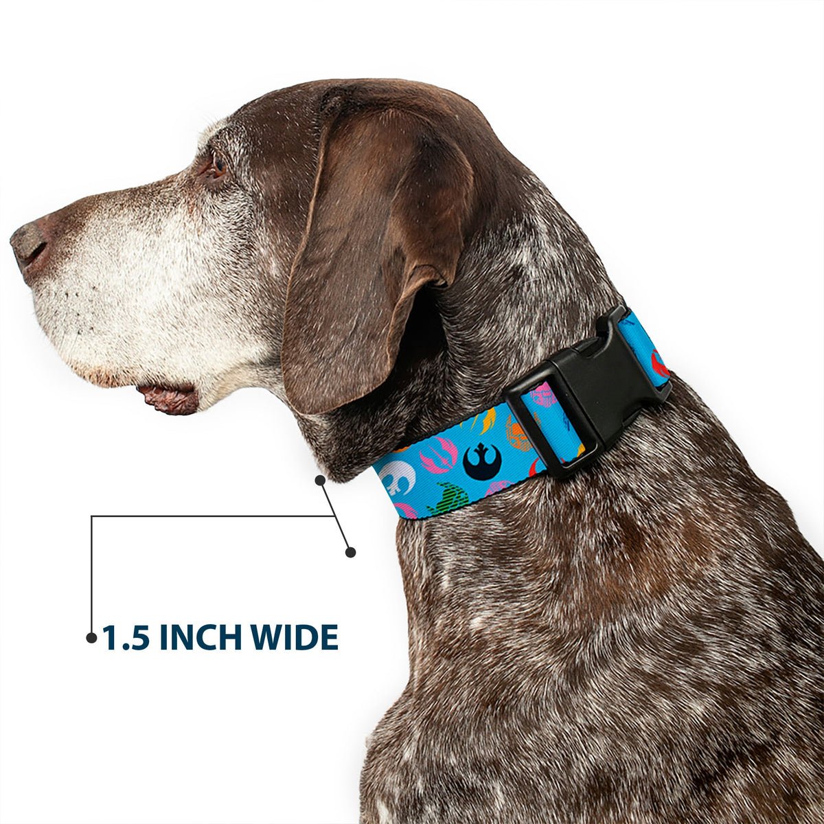 Plastic Clip Collar - Star Wars Jedi Order and Rebel Alliance Icons Scattered Blue/Multi Color