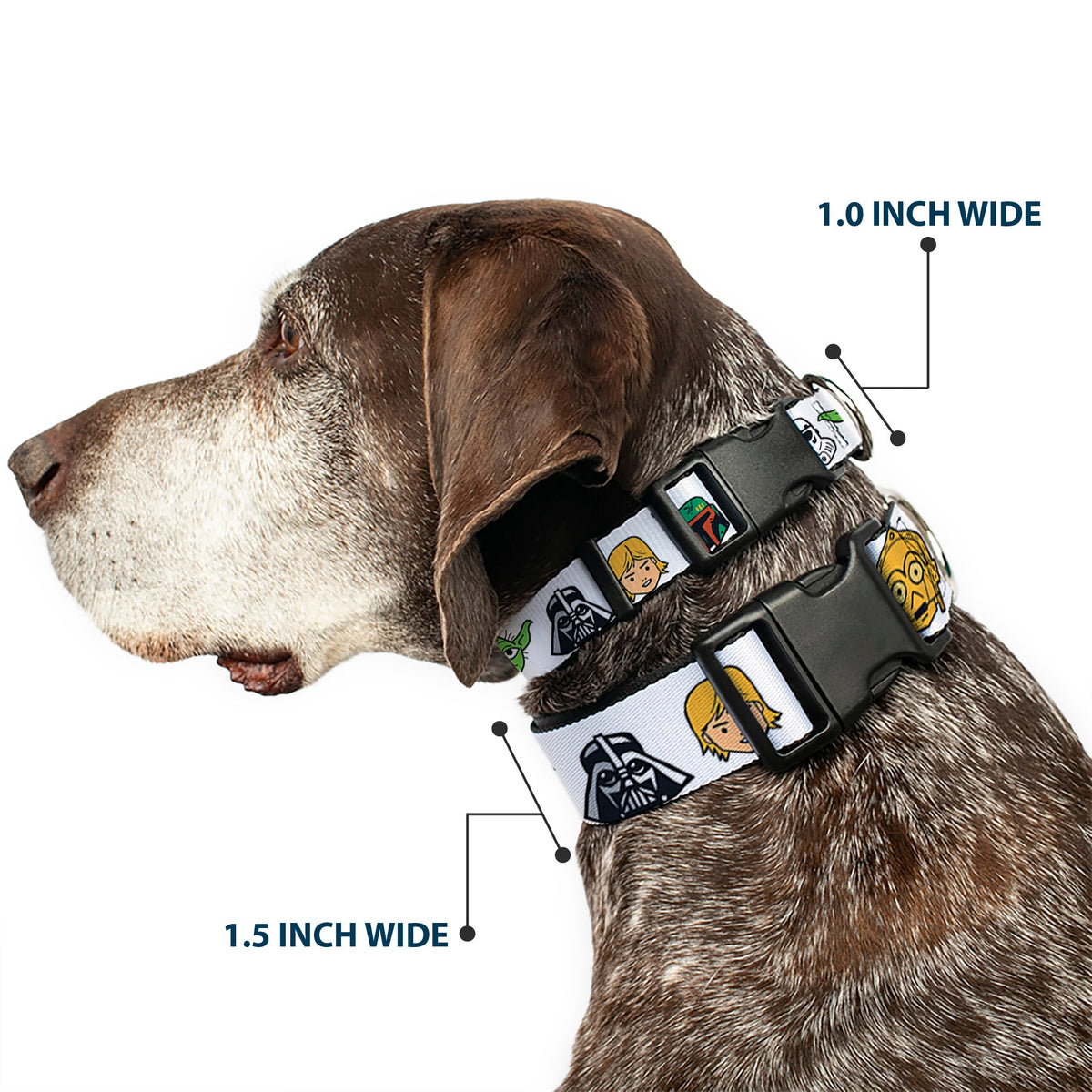 Plastic Clip Collar - Star Wars 6-Character Faces White
