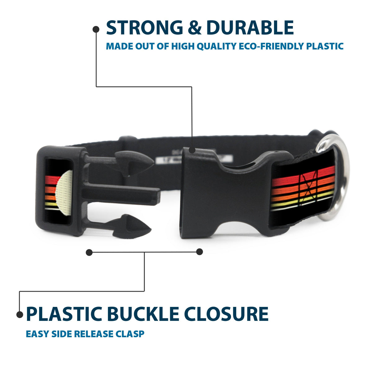 Plastic Clip Collar - Star Wars Millennium Falcon Stripe Black/Multi Color