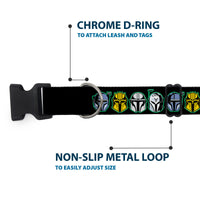 Plastic Clip Collar - Star Wars the Mandalorian Helmets Black/Multi Color