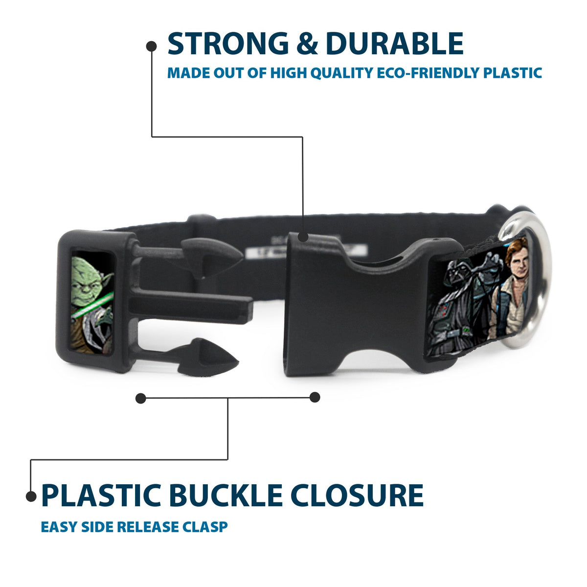 Plastic Clip Collar - Star Wars Classic Character Poses Black