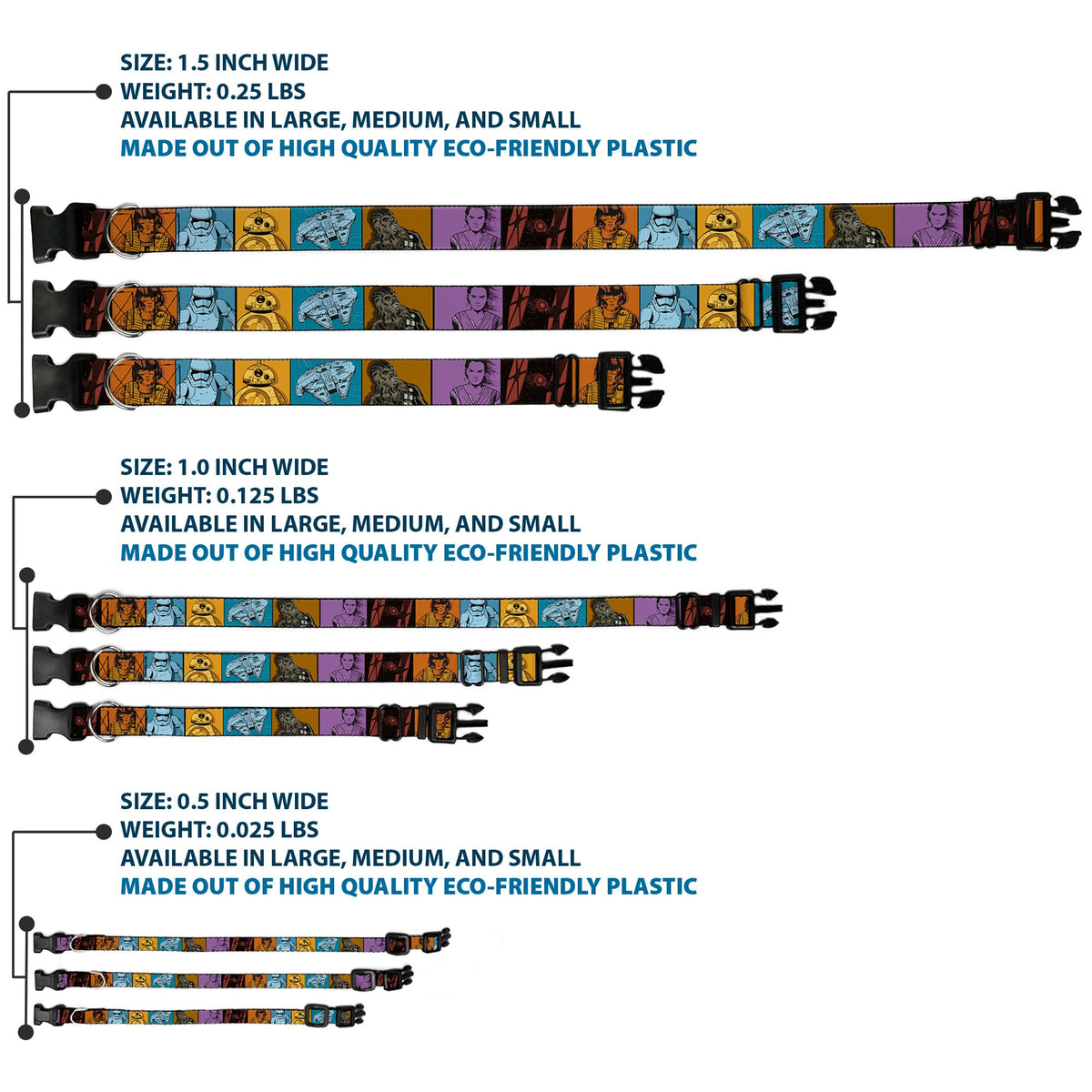 Plastic Clip Collar - Star Wars the Force Awakens Character and Icon Blocks Multi Color