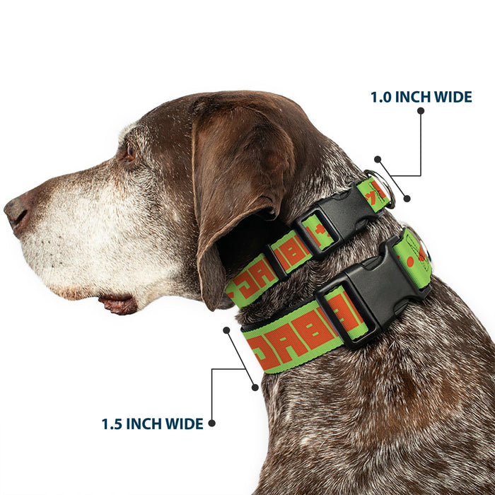 Plastic Clip Collar - Star Wars JABBA THE HUTT Text and Characters Green/Orange
