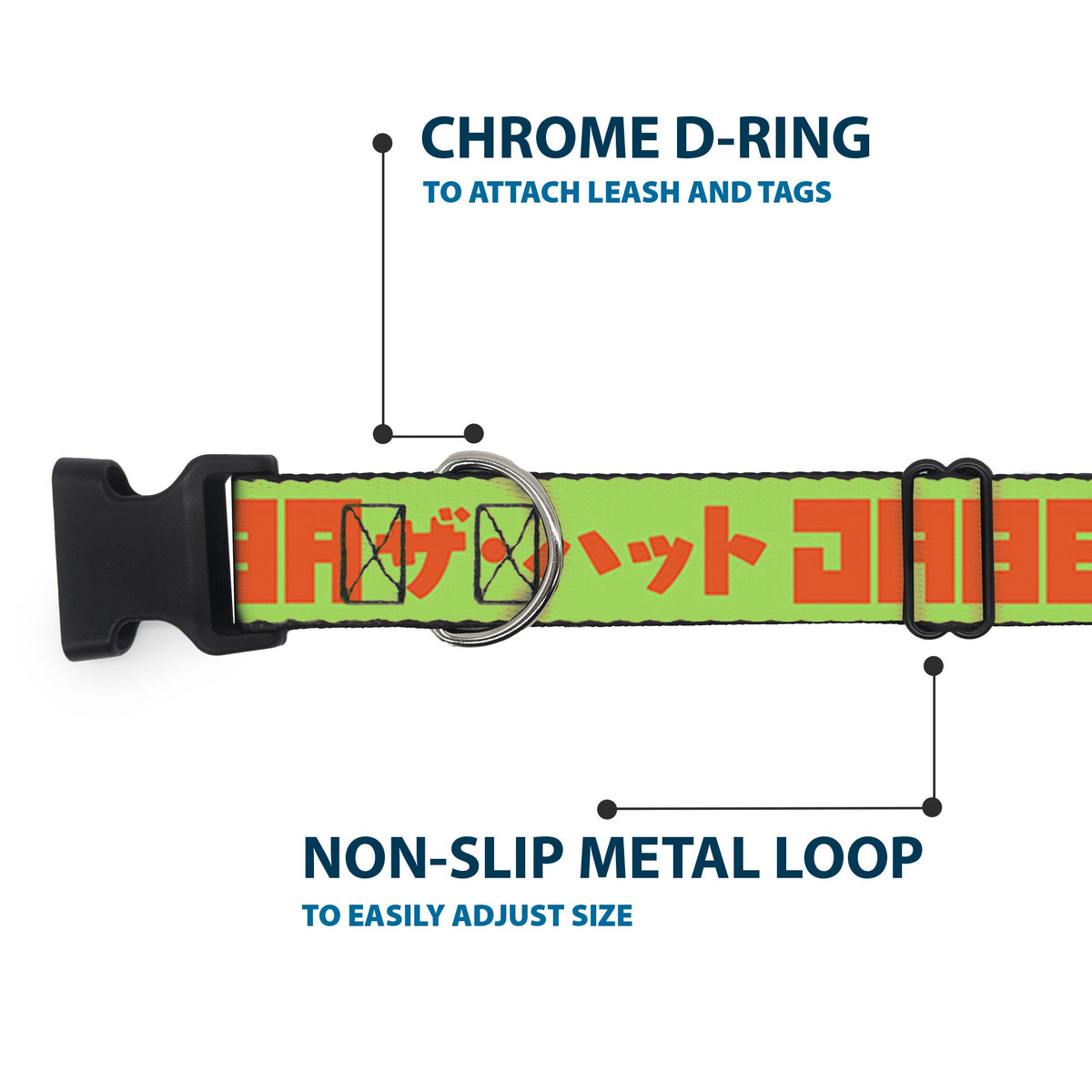 Plastic Clip Collar - Star Wars JABBA THE HUTT Text and Characters Green/Orange
