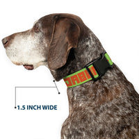 Plastic Clip Collar - Star Wars JABBA THE HUTT Text and Characters Green/Orange