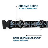 Plastic Clip Collar - Star Wars Death Star and TIE Fighters Black/Gray