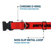 Plastic Clip Collar - Star Wars DARTH VADER Text and Galactic Empire Logo Red/Black