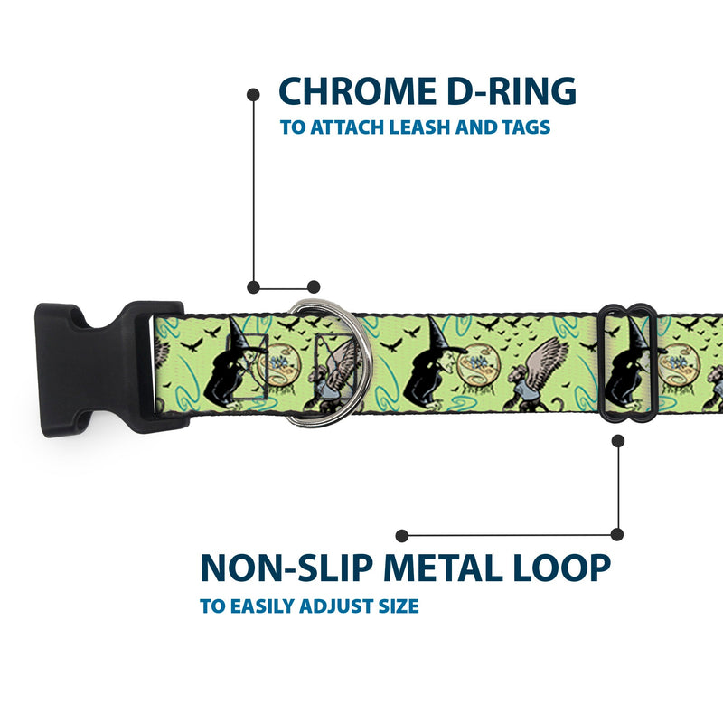 Plastic Clip Collar - The Wizard of Oz Wicked Witch of the West and Flying Monkeys Greens