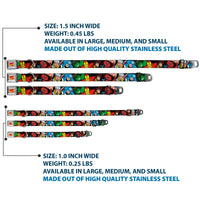 MARVEL COMICS Marvel Comics Logo Full Color Seatbelt Buckle Collar - 5-Marvel Characters Black