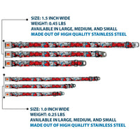 Marvel Comics Logo Full Color Seatbelt Buckle Collar - Classic ANT-MAN 3-Poses/Comic Stacked Grays/Black/Red