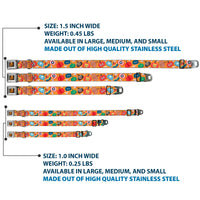 Avengers A Logo Full Color Black/Orange Seatbelt Buckle Collar - Marvel 9-Avengers Halloween Jack-O-Lantern Pumpkin Icons Scattered Orange