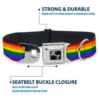 Dog Bone Seatbelt Buckle Collar - Flag Pride Rainbow