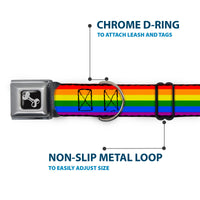 Dog Bone Seatbelt Buckle Collar - Flag Pride Rainbow