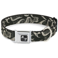 Dog Bone Seatbelt Buckle Collar - BD AUTHENTIC SEATBELT BELT SINCE 1993 Flames Olive/Tan
