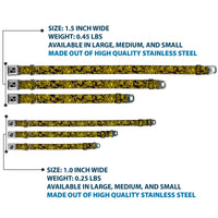 Dog Bone Seatbelt Buckle Collar - BD Logo Scattered Black/Yellow