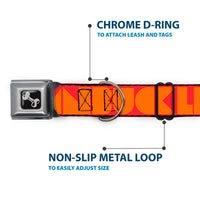 Dog Bone Seatbelt Buckle Collar - BUCKLE-DOWN Shapes Red/Orange