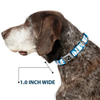 Dog Bone Seatbelt Buckle Collar - BUCKLE-DOWN Shapes Turquoise/White