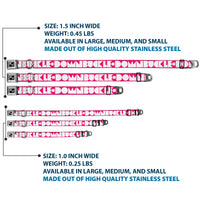 Dog Bone Seatbelt Buckle Collar - BUCKLE-DOWN Shapes Hot Pink/White