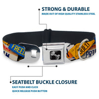 Dog Bone Seatbelt Buckle Collar - Cali License Plates Stacked