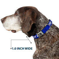 Dog Bone Black/Silver Seatbelt Buckle Collar - Pet Quote DO NOT FEED Navy/White