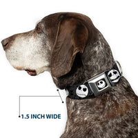 Jack Smile Full Color Seatbelt Buckle Collar - Nightmare Before Christmas Jack Expressions Gray