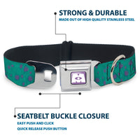 Monsters Inc. Icon Full Color Purple/White Seatbelt Buckle Collar - Monsters Inc. Sulley Bounding Spots Blue/Purple
