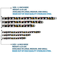 Mickey Mouse Smiling Face Full Color Black Seatbelt Buckle Collar - Disney The Sensational Six Smiling Faces Black
