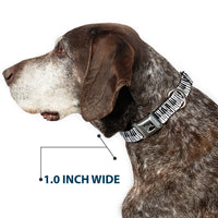 SOUL Text Logo Full Color Black/White Seatbelt Buckle Collar - Soul Piano Keys White/Black