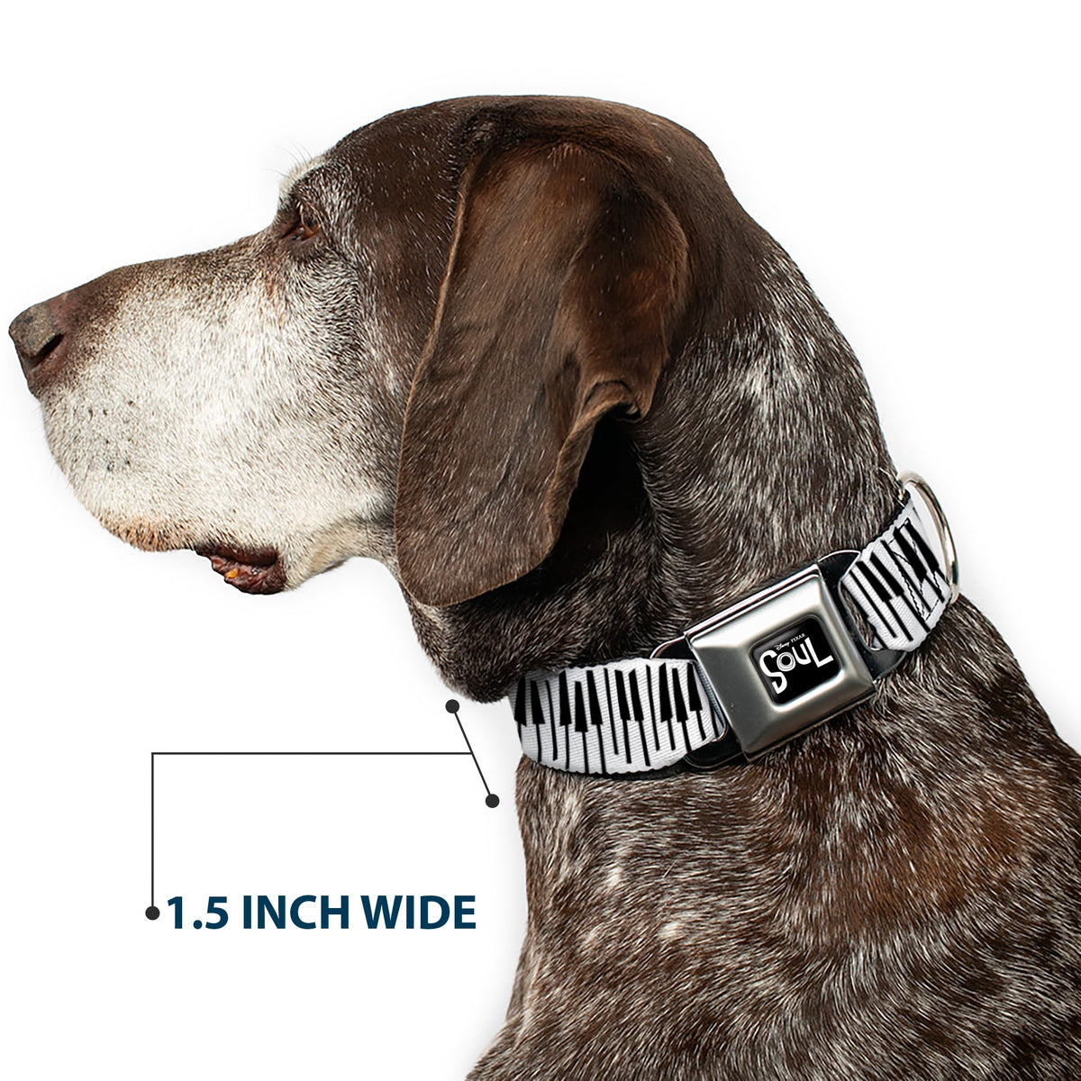 SOUL Text Logo Full Color Black/White Seatbelt Buckle Collar - Soul Piano Keys White/Black