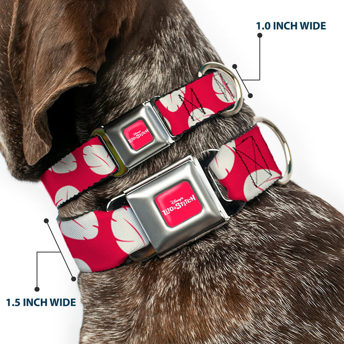 Disney's LILO & STITCH Title Logo Full Color Red/White Seatbelt Buckle Collar - Lilo & Stitch Bounding Lilo Dress Leaves Red/Ivory