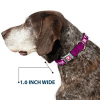 Princess Gem Full Color Fuchsia Seatbelt Buckle Collar - I'M 99.9% SURE I'M A DISNEY PRINCESS Pinks/White