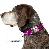 Princess Gem Full Color Fuchsia Seatbelt Buckle Collar - I'M 99.9% SURE I'M A DISNEY PRINCESS Pinks/White