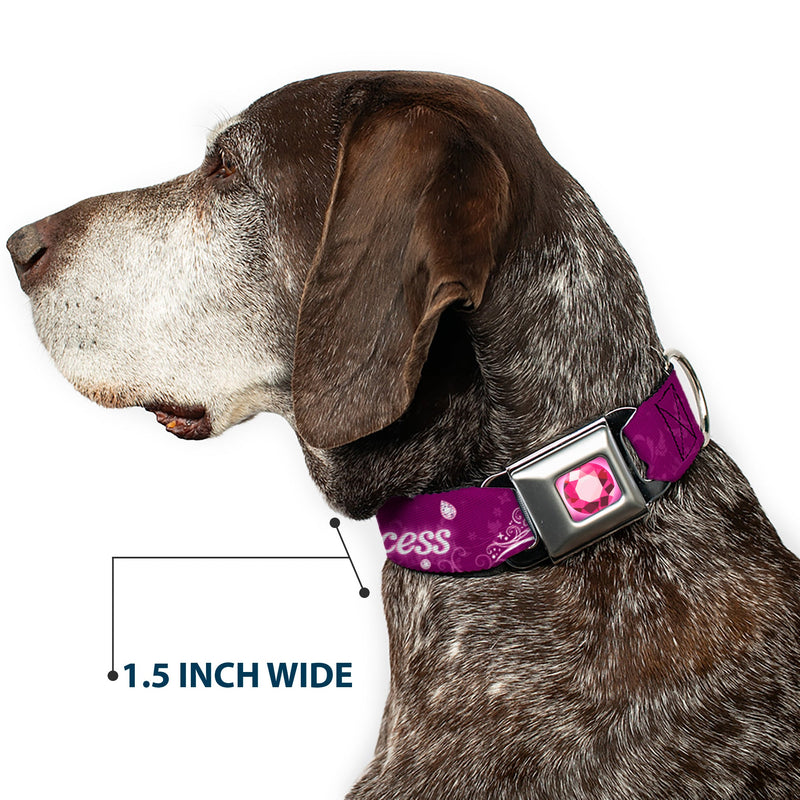 Princess Gem Full Color Fuchsia Seatbelt Buckle Collar - I'M 99.9% SURE I'M A DISNEY PRINCESS Pinks/White