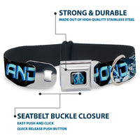 Space Ranger SR Logo Full Color Black/Blue Seatbelt Buckle Collar - Buzz Poses/Stars TO INFINITY AND BEYOND Black/Blues