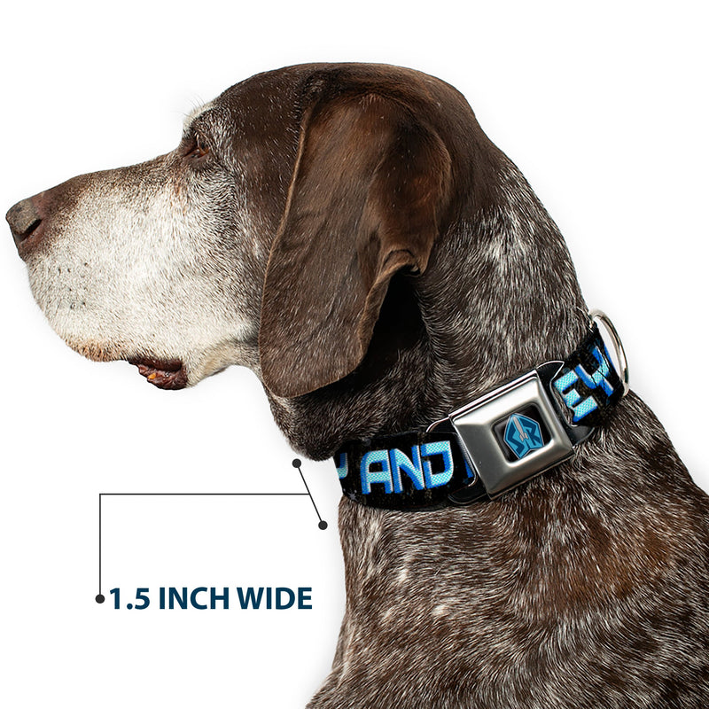 Space Ranger SR Logo Full Color Black/Blue Seatbelt Buckle Collar - Buzz Poses/Stars TO INFINITY AND BEYOND Black/Blues