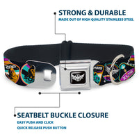 Lightyear Star Command Wings Logo Full Color Black/White Seatbelt Buckle Collar - Lightyear Mission Patches Collage Black/Multi Color