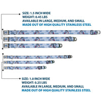 Winnie the Pooh Eeyore Expression Close-Up Blue Seatbelt Buckle Collar - Winnie the Pooh Eeyore Text and Expression Close-Up Dot Blues