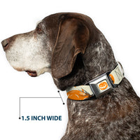 The Nightmare Before Christmas Pumpkin Ivory/Orange Seatbelt Buckle Collar - The Nightmare Before Christmas Jack Pose and Pumpkins Collage Ivory/Orange/Black
