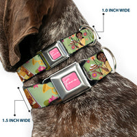 The Princess and the Frog TIANA Script Full Color Pink/White Seatbelt Buckle Collar - The Princess and the Frog Tiana's Place Collage Greens/Pinks
