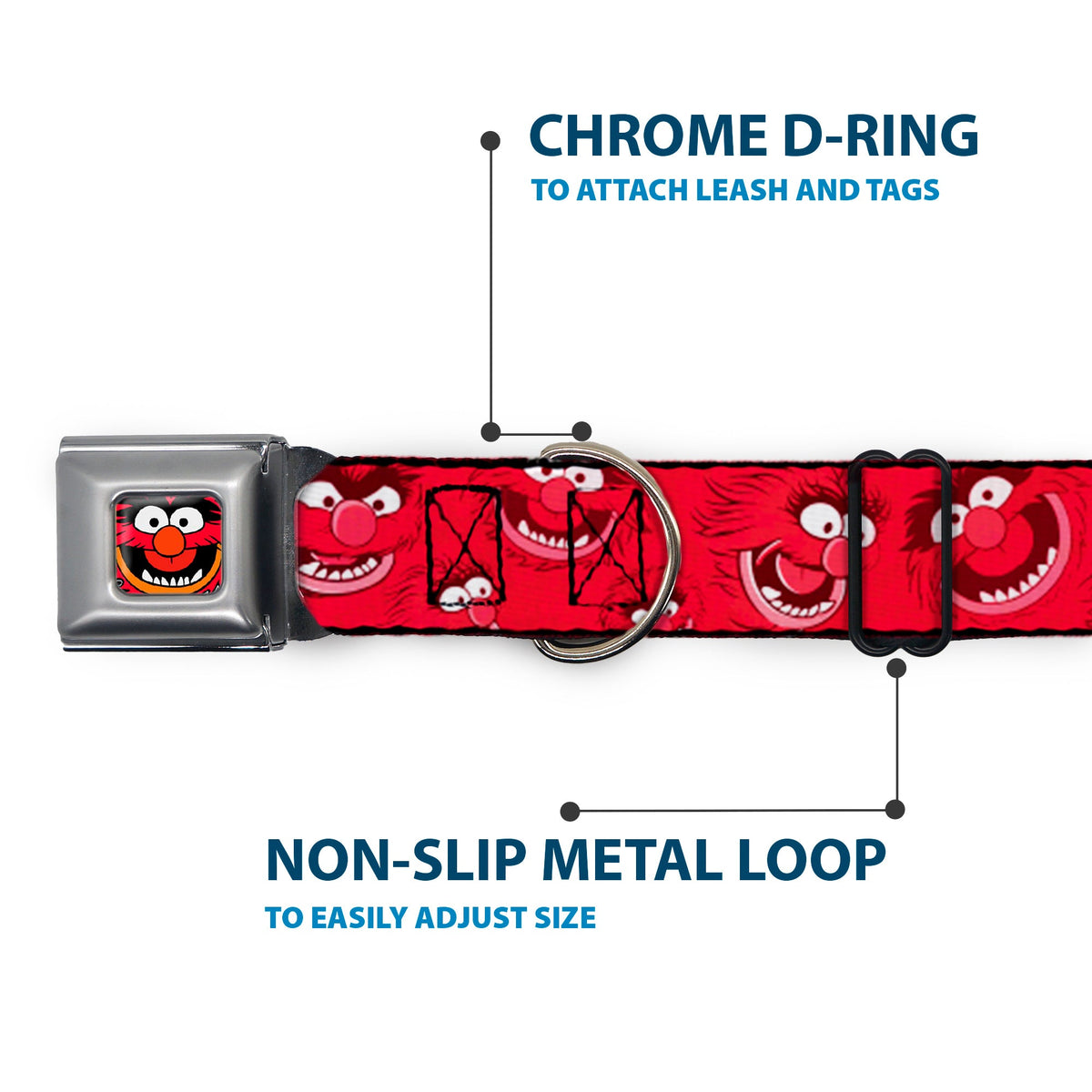 Muppets Animal Face Seatbelt Buckle Dog Collar