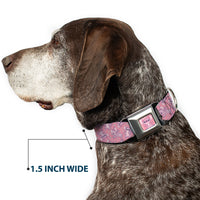 Lilo & Stitch Angel Sitting Pose Full Color Pink Seatbelt Buckle Collar - Lilo & Stitch Angel Poses Scattered Pinks