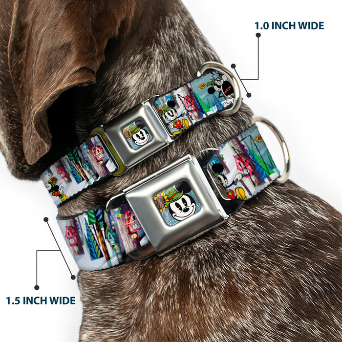 Yodelberg Mickey Full Color Seatbelt Buckle Collar - Mickey & Minnie Yodelberg Scenes