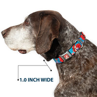 Ariel Face3 Full Color Blue Seatbelt Buckle Collar - Ariel & Flounder Vivid Underwater Poses