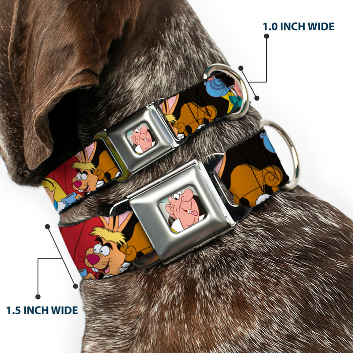 Mad Hatter Face Full Color Seatbelt Buckle Collar - Mad Hatter's Tea Party Poses