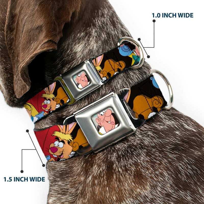 Mad Hatter Face Full Color Seatbelt Buckle Collar - Mad Hatter's Tea Party Poses