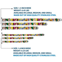 Dog Collar DYEL-Surprised Belle Full Color Pink - Beauty & the Beast Be Our Guest Scenes