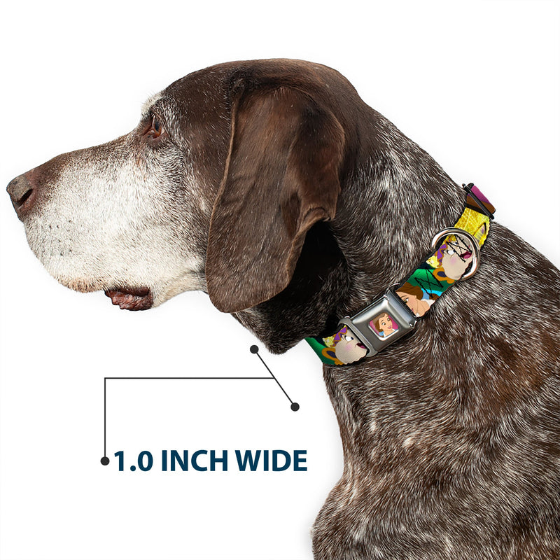 Dog Collar DYEL-Surprised Belle Full Color Pink - Beauty & the Beast Be Our Guest Scenes
