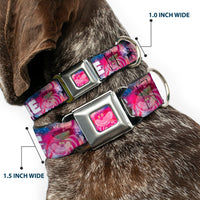 Transparent Cheshire Cat Face Full Color Seatbelt Buckle Collar - Transparent Cheshire Cat Poses WE'RE ALL MAD HERE